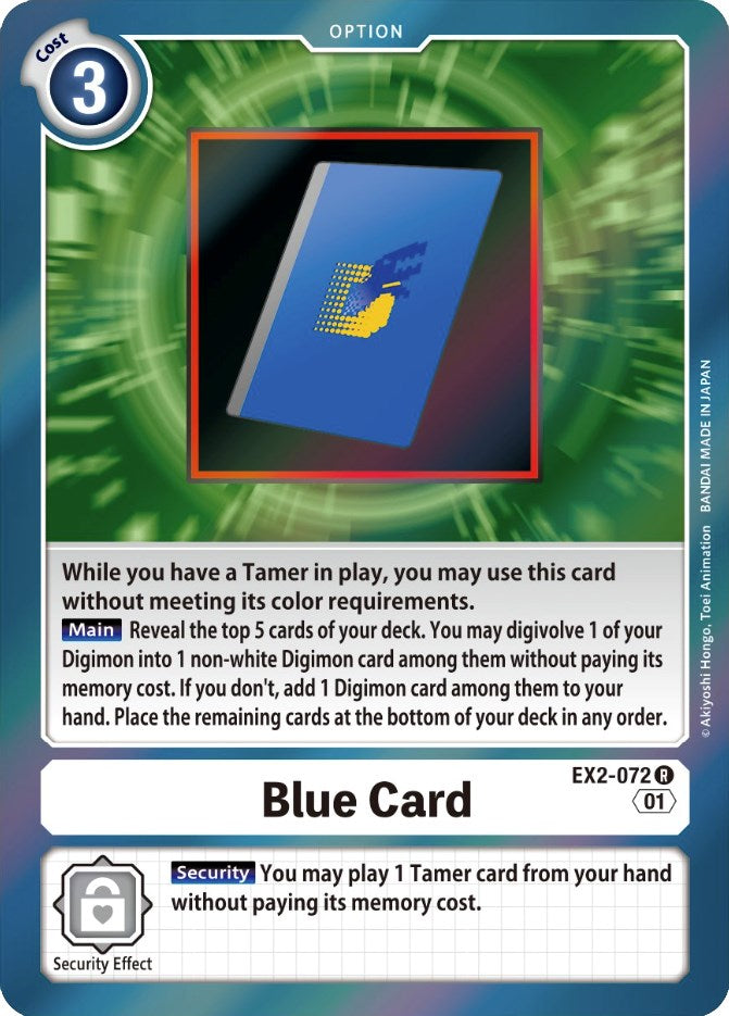 Blue Card [EX2-072] [Digital Hazard] | Red Riot Games CA