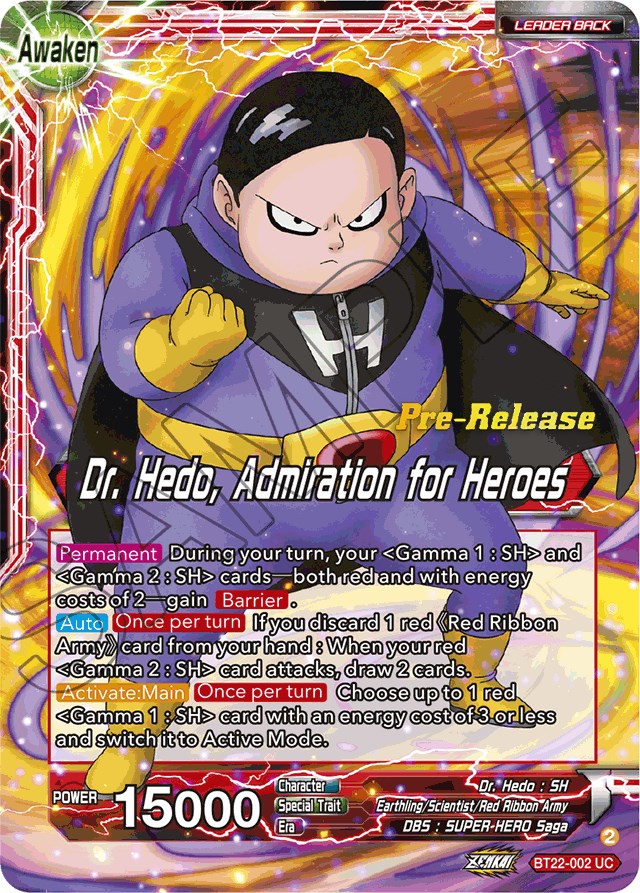 Dr. Hedo // Dr Hedo, Admiration for Heroes (BT22-002) [Critical Blow Prerelease Promos] | Red Riot Games CA