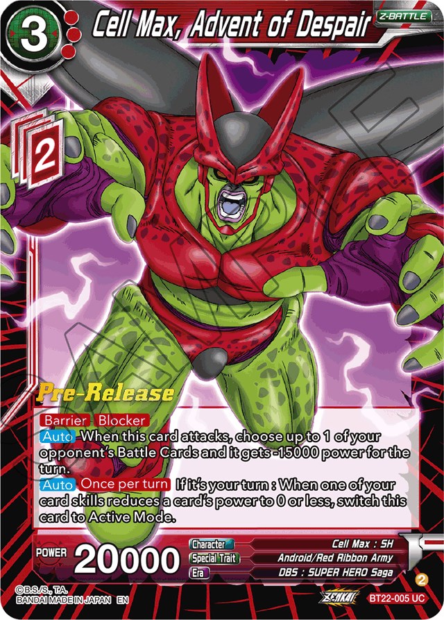 Cell Max, Advent of Despair (BT22-005) [Critical Blow Prerelease Promos] | Red Riot Games CA