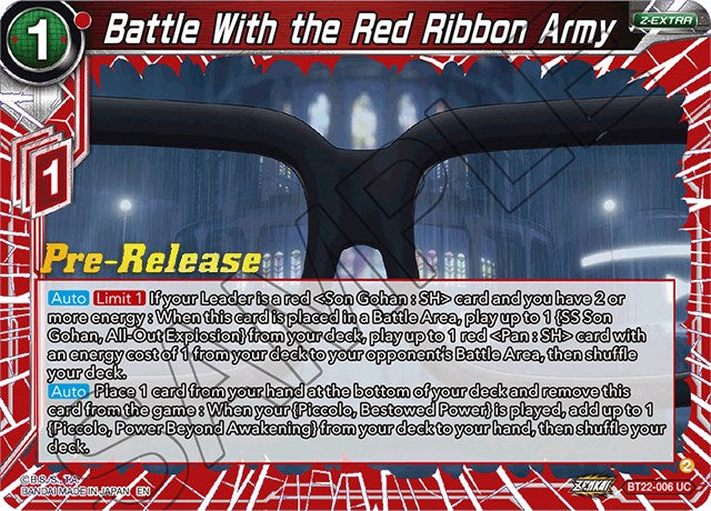 Battle With the Red Ribbon Army (BT22-006) [Critical Blow Prerelease Promos] | Red Riot Games CA