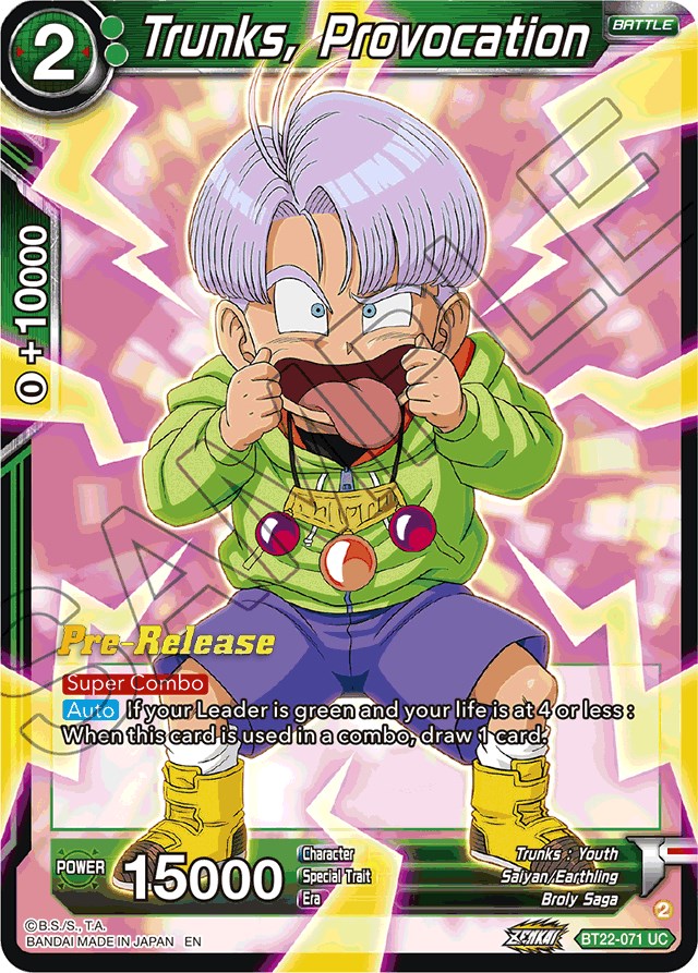 Trunks, Provocation (BT22-071) [Critical Blow Prerelease Promos] | Red Riot Games CA