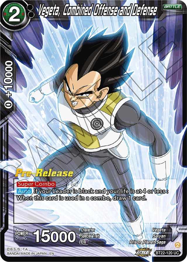 Vegeta, Combined Offense and Defense (BT22-120) [Critical Blow Prerelease Promos] | Red Riot Games CA