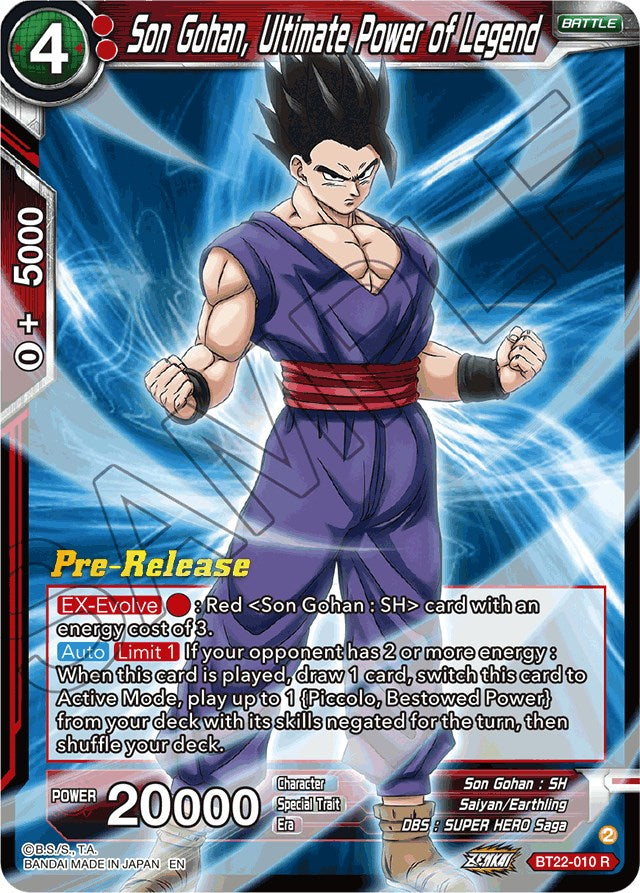 Son Gohan, Ultimate Power of Legend (BT22-010) [Critical Blow Prerelease Promos] | Red Riot Games CA