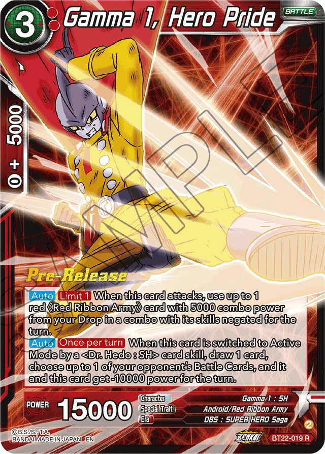 Gamma 1, Hero Pride (BT22-019) [Critical Blow Prerelease Promos] | Red Riot Games CA