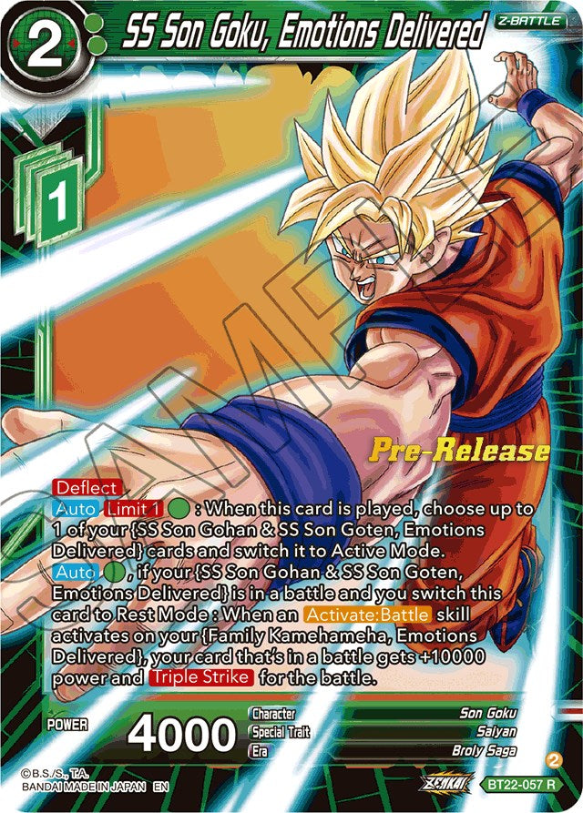 SS Son Goku, Emotions Delivered (BT22-057) [Critical Blow Prerelease Promos] | Red Riot Games CA