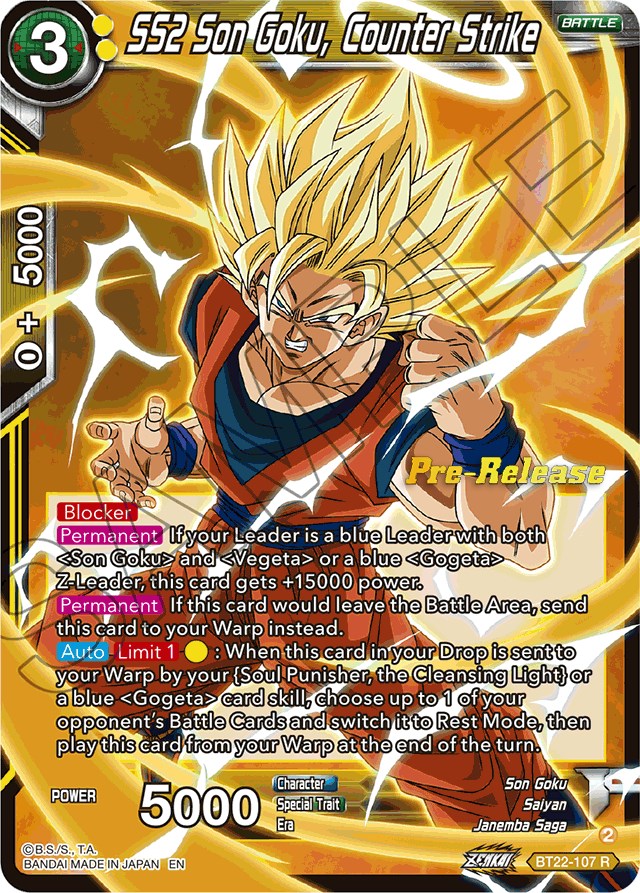 SS2 Son Goku, Counter Strike (BT22-107) [Critical Blow Prerelease Promos] | Red Riot Games CA