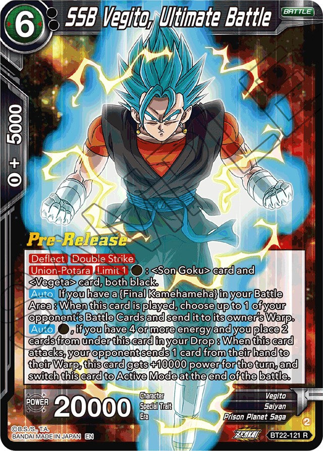 SSB Vegito, Ultimate Battle (BT22-121) [Critical Blow Prerelease Promos] | Red Riot Games CA