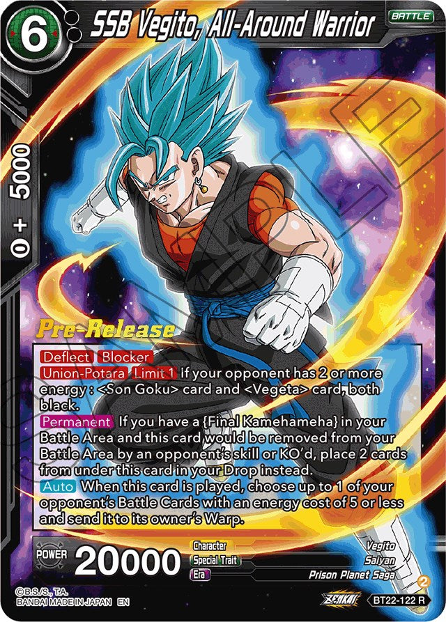 SSB Vegito, All-Around Warrior (BT22-122) [Critical Blow Prerelease Promos] | Red Riot Games CA