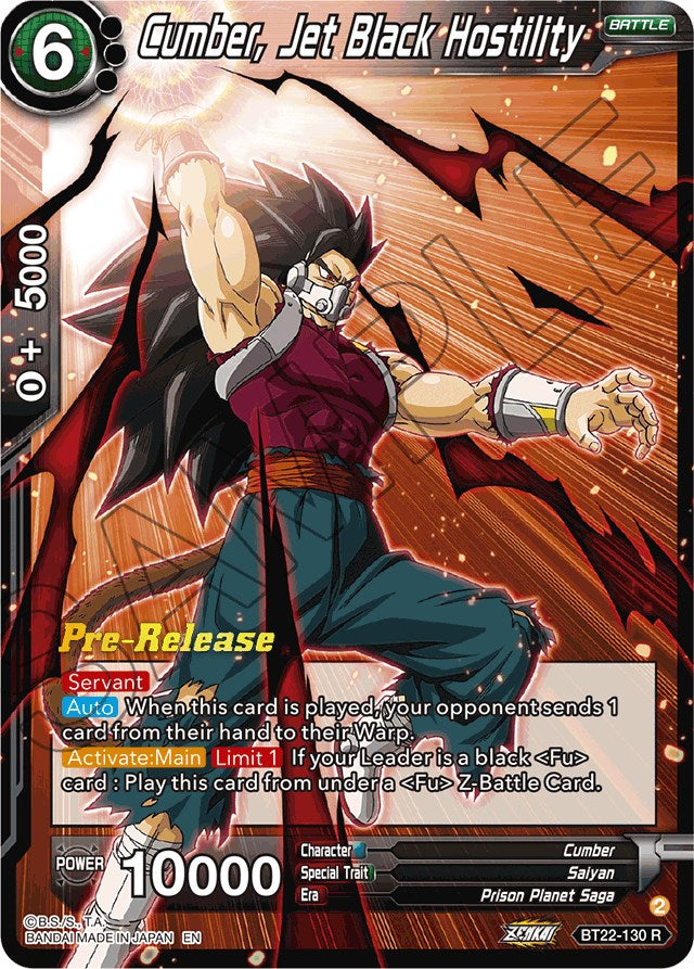 Cumber, Jet Black Hostility (BT22-130) [Critical Blow Prerelease Promos] | Red Riot Games CA