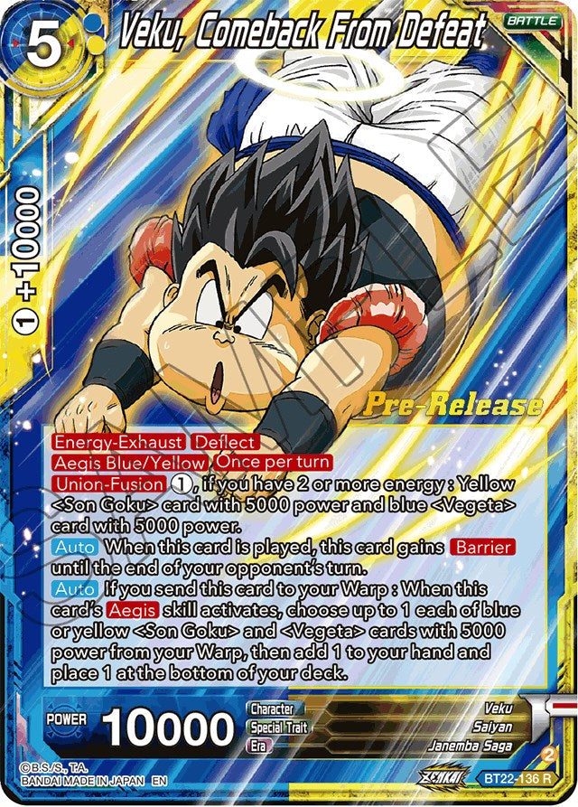 Veku, Comeback From Defeat (BT22-136) [Critical Blow Prerelease Promos] | Red Riot Games CA