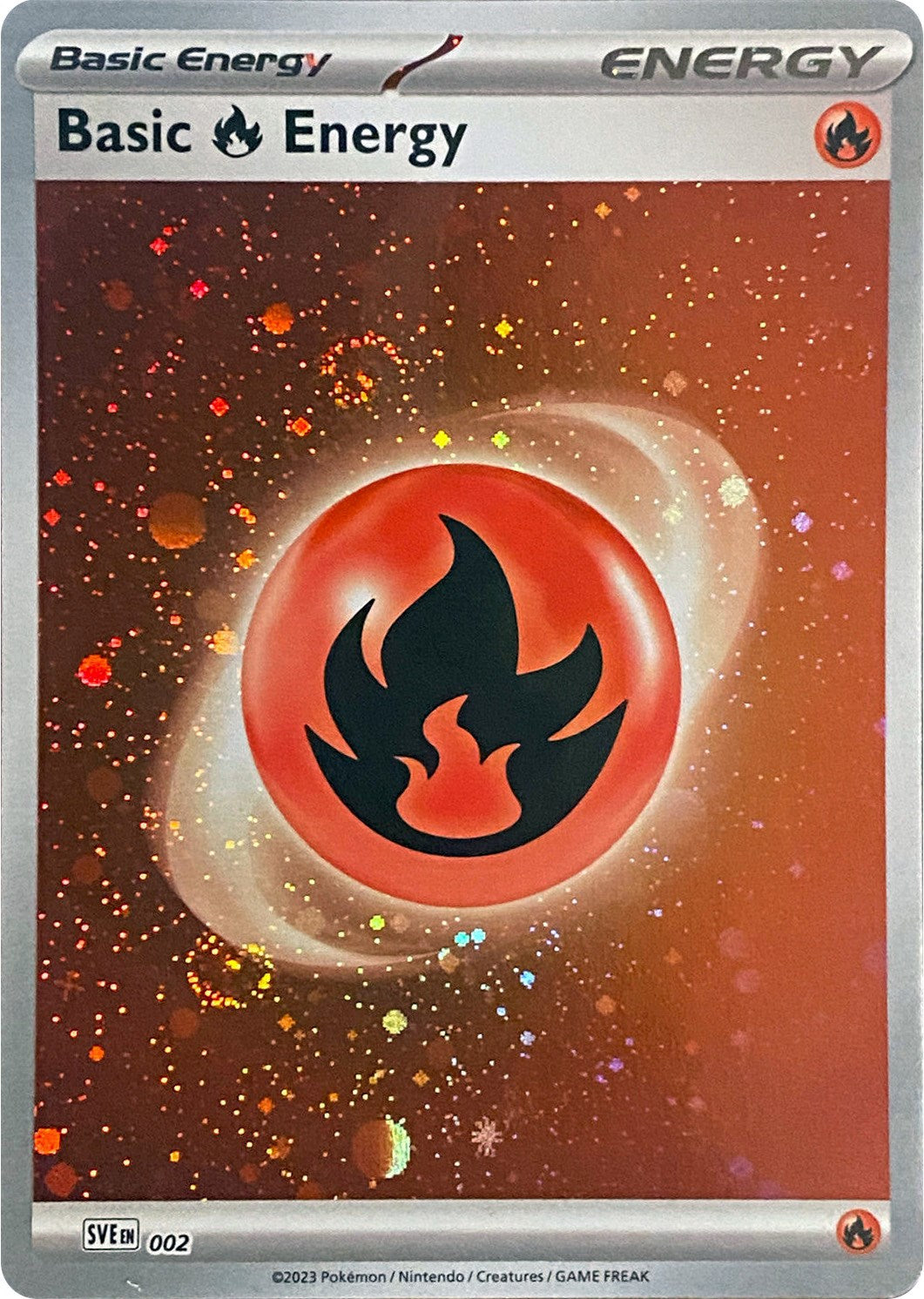 Basic Fire Energy (002) (Cosmos Holo) [Scarlet & Violet: Base Set] | Red Riot Games CA