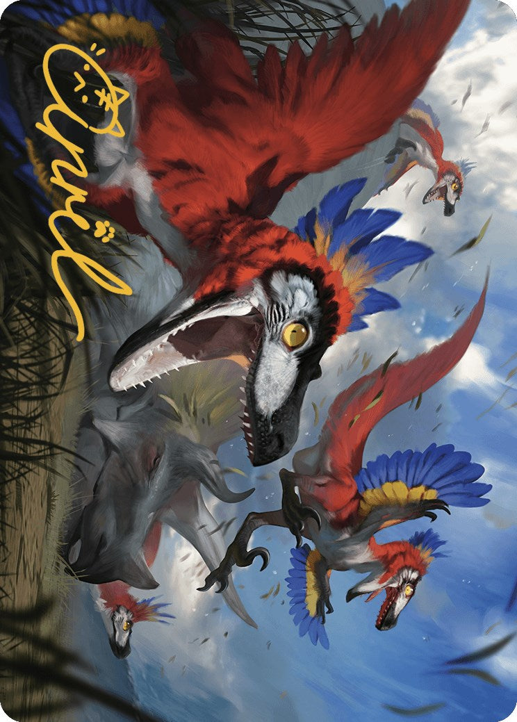 Wrathful Raptors Art Card (Gold-Stamped Signature) [The Lost Caverns of Ixalan Art Series] | Red Riot Games CA