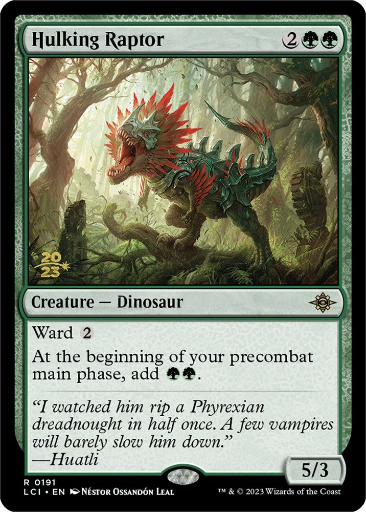 Hulking Raptor [The Lost Caverns of Ixalan Prerelease Cards] | Red Riot Games CA