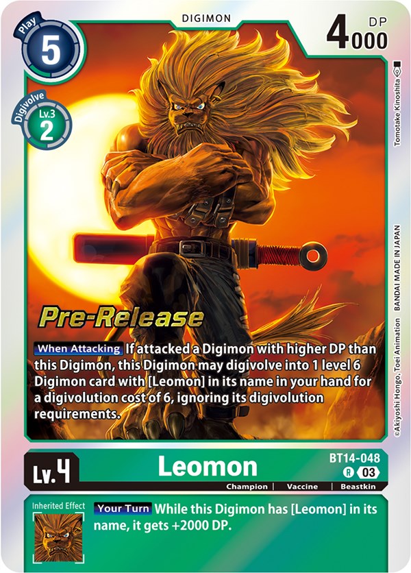Leomon [BT14-048] [Blast Ace Pre-Release Cards] | Red Riot Games CA