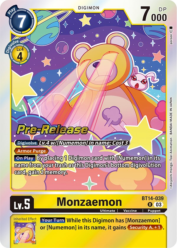 Monzaemon [BT14-039] [Blast Ace Pre-Release Cards] | Red Riot Games CA
