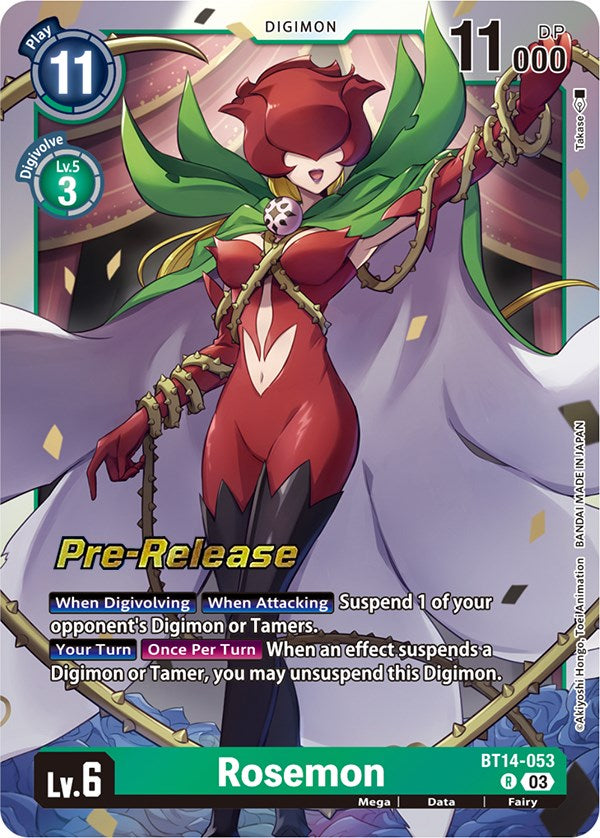 Rosemon [BT14-053] [Blast Ace Pre-Release Cards] | Red Riot Games CA