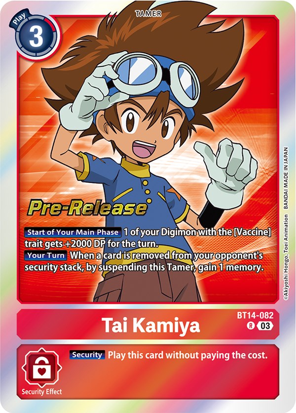 Tai Kamiya [BT14-082] [Blast Ace Pre-Release Cards] | Red Riot Games CA