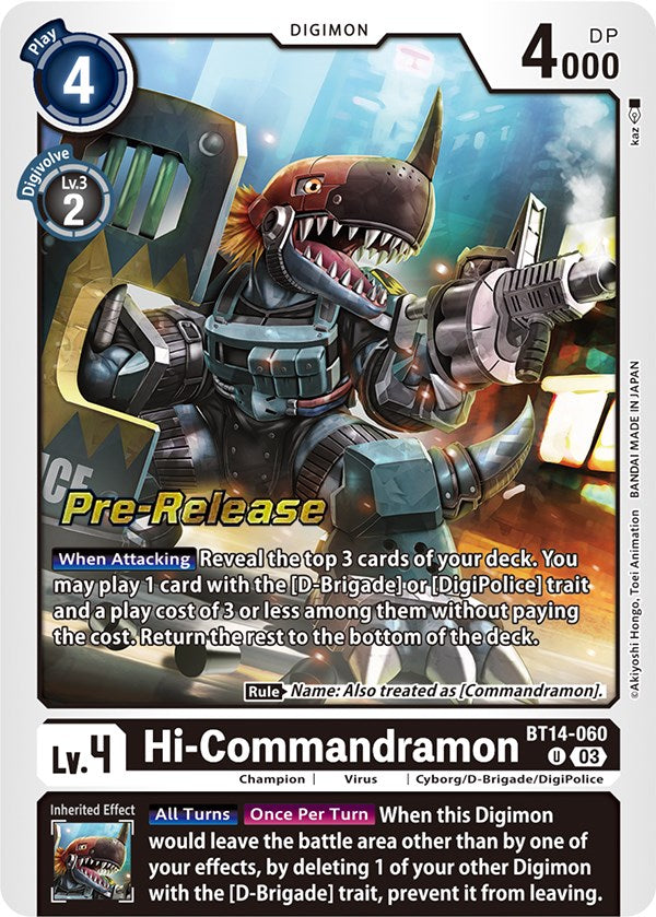 Hi-Commandramon [BT14-060] [Blast Ace Pre-Release Cards] | Red Riot Games CA