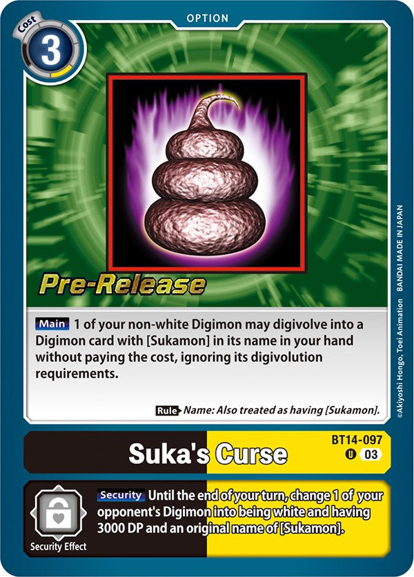 Suka's Curse [BT14-097] [Blast Ace Pre-Release Cards] | Red Riot Games CA