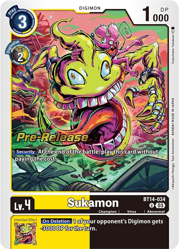 Sukamon [BT14-034] [Blast Ace Pre-Release Cards] | Red Riot Games CA