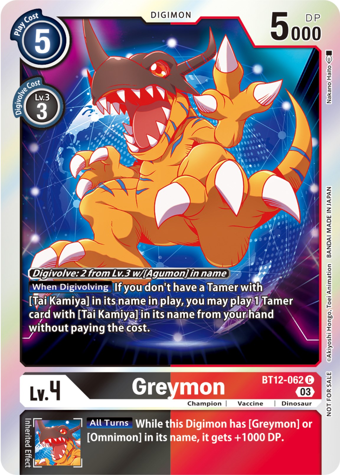 Greymon [BT12-062] (Official Tournament Pack Vol.11) [Across Time] | Red Riot Games CA