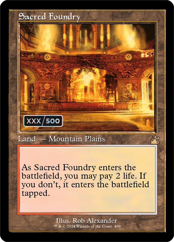Sacred Foundry (Retro) (Serialized) [Ravnica Remastered] | Red Riot Games CA