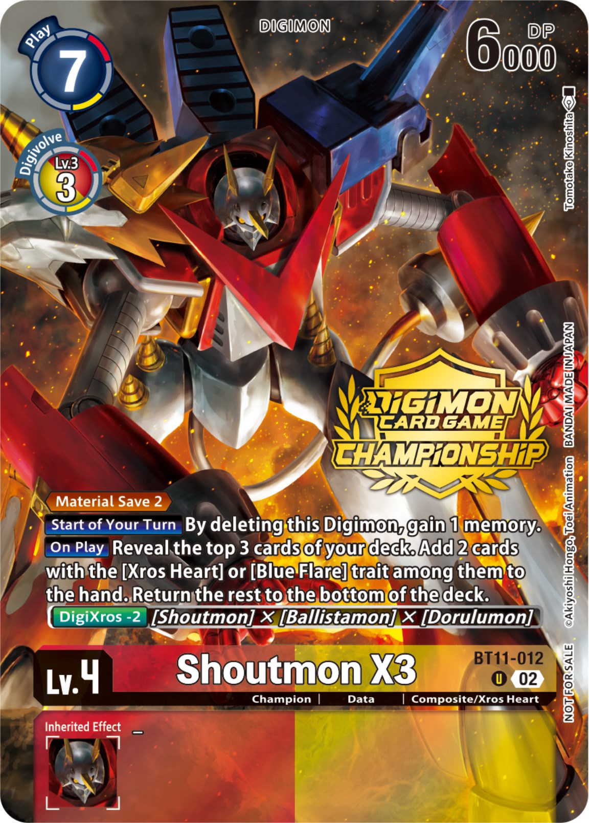 Shoutmon X3 [BT11-012] (Championship 2023 Tamers Pack) [Dimensional Phase Promos] | Red Riot Games CA