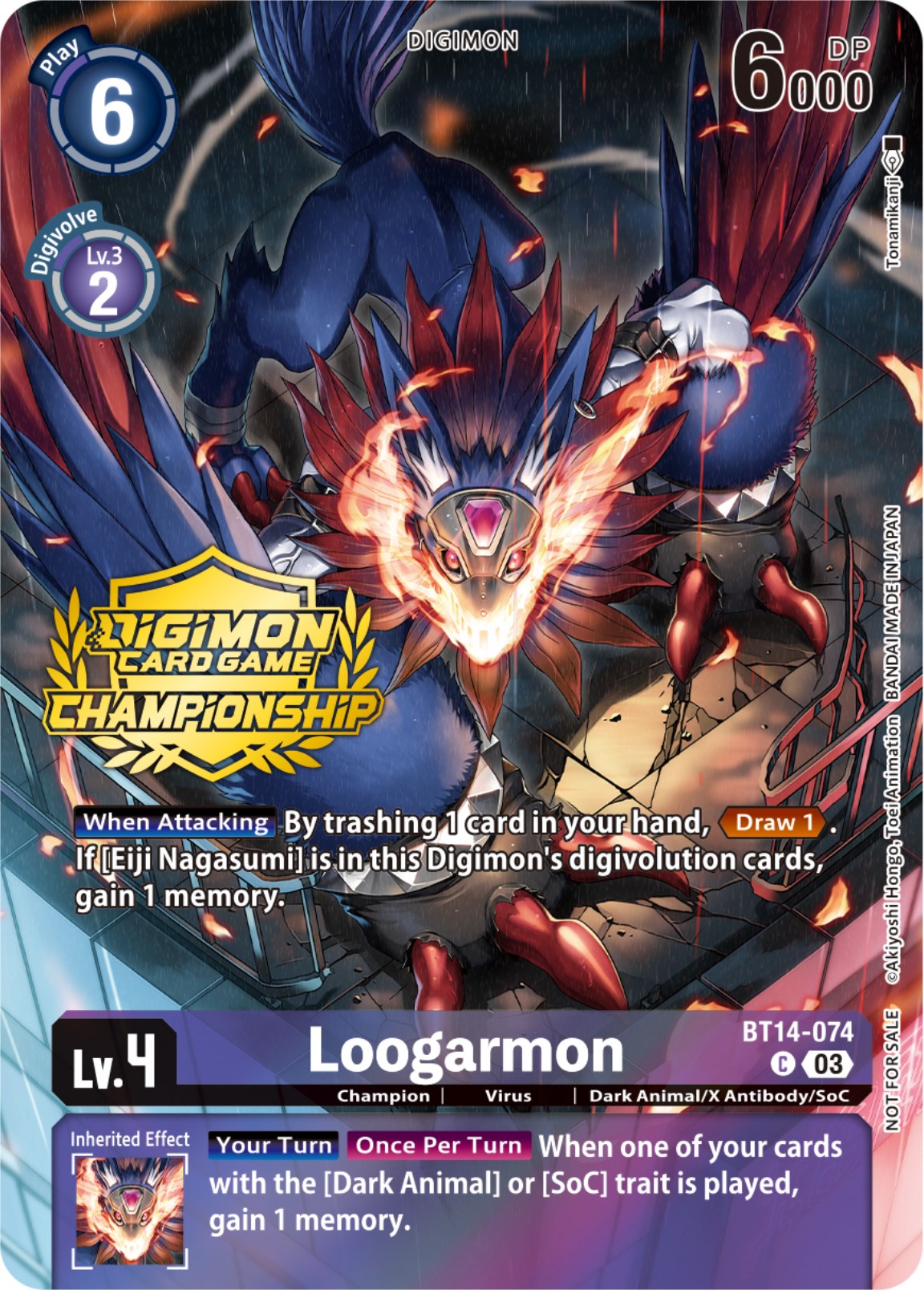 Loogarmon [BT14-074] (Championship 2023 Tamers Pack) [Blast Ace Promos] | Red Riot Games CA