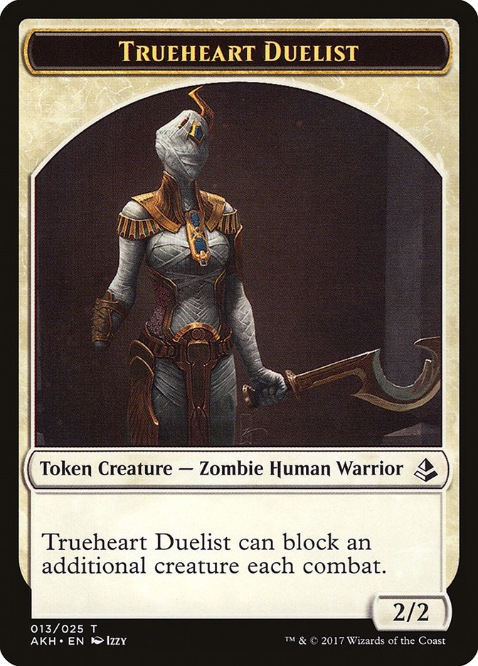 Zombie // Trueheart Duelist Double-Sided Token [Amonkhet Tokens] | Red Riot Games CA