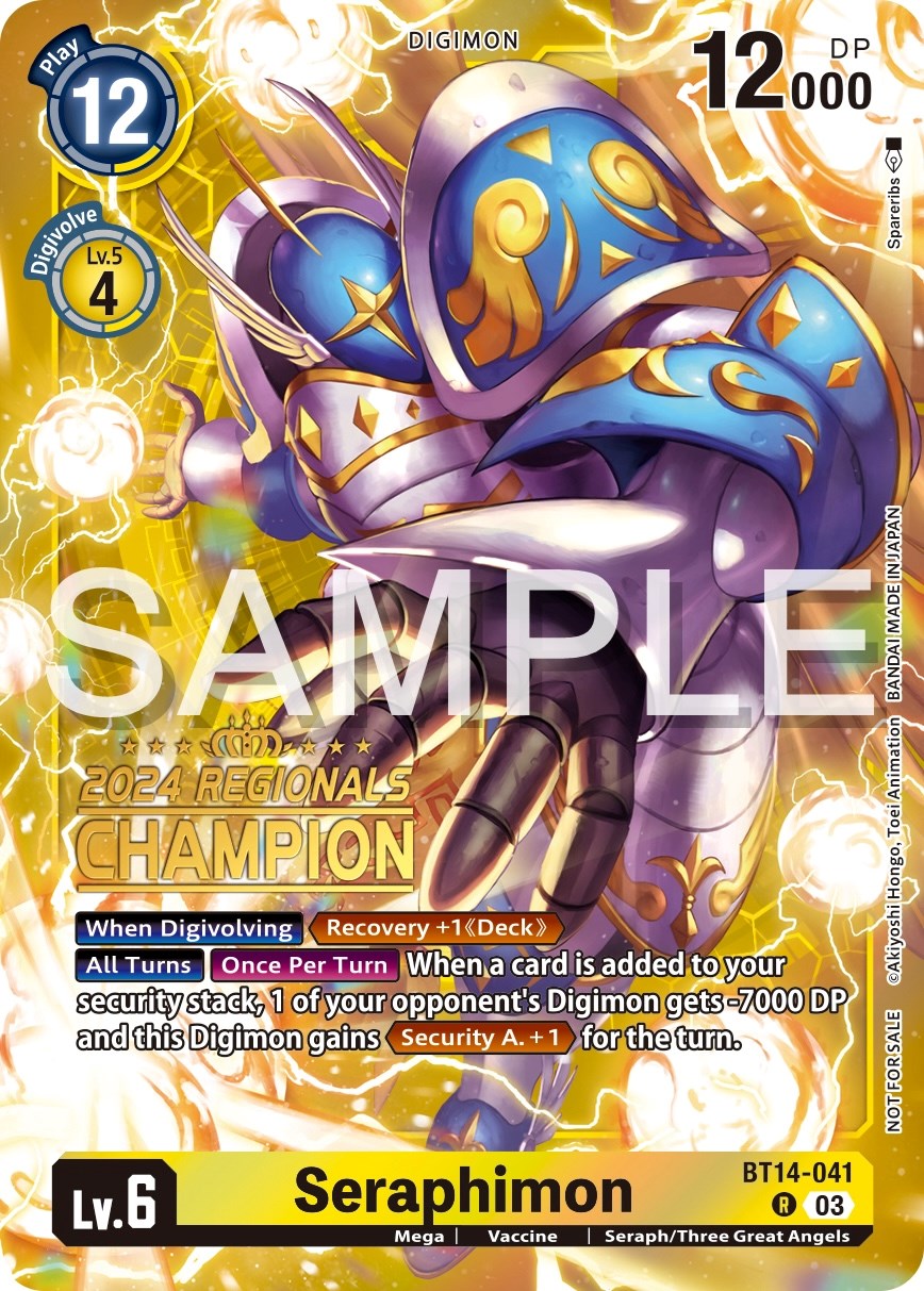Seraphimon [BT14-041] (2024 Regionals Champion) [Blast Ace Promos] | Red Riot Games CA