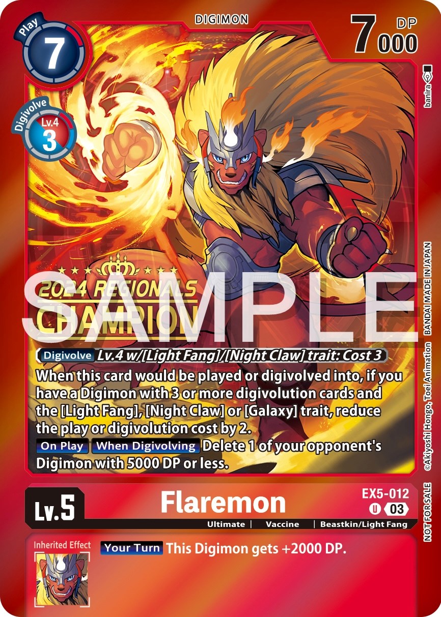 Flaremon [EX5-012] (2024 Regionals Champion) [Animal Colosseum Promos] | Red Riot Games CA