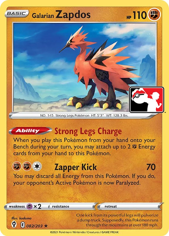 Galarian Zapdos (082/203) [Prize Pack Series One] | Red Riot Games CA