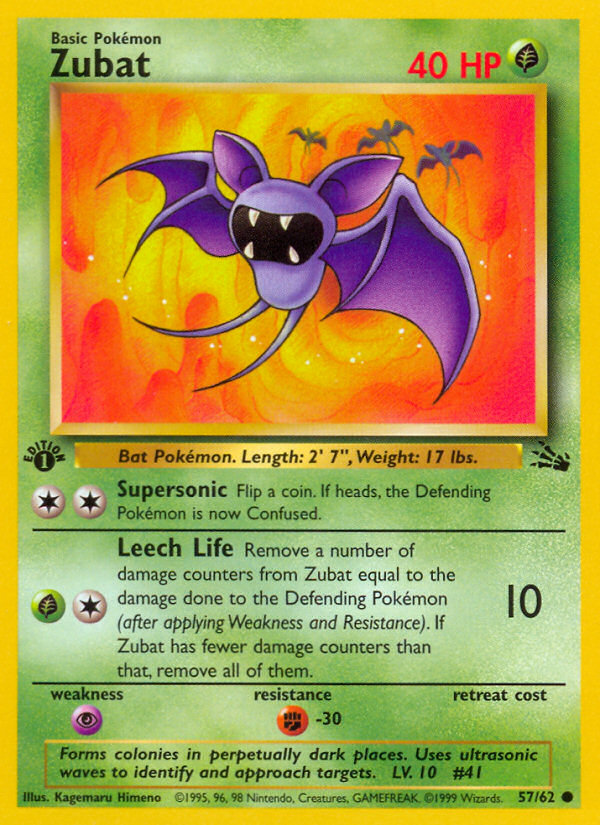 Zubat (57/62) [Fossil 1st Edition] | Red Riot Games CA