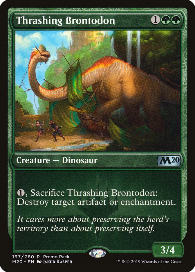 Thrashing Brontodon (Promo Pack) [Core Set 2020 Promos] | Red Riot Games CA