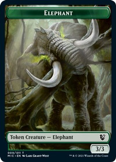 Elephant // Spirit Double-Sided Token [Innistrad: Midnight Hunt Commander Tokens] | Red Riot Games CA