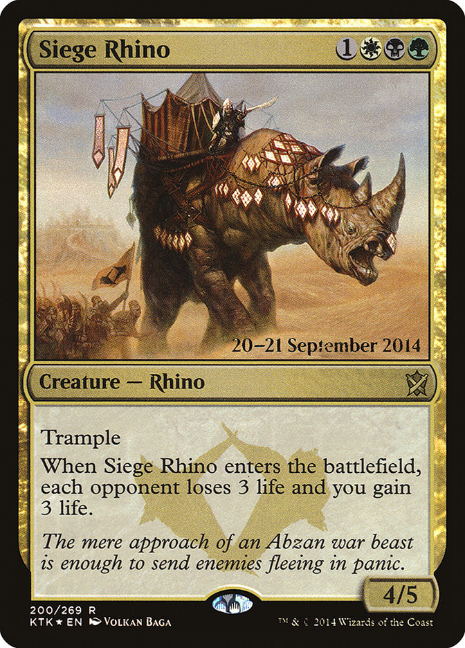 Siege Rhino [Khans of Tarkir Prerelease Promos] | Red Riot Games CA