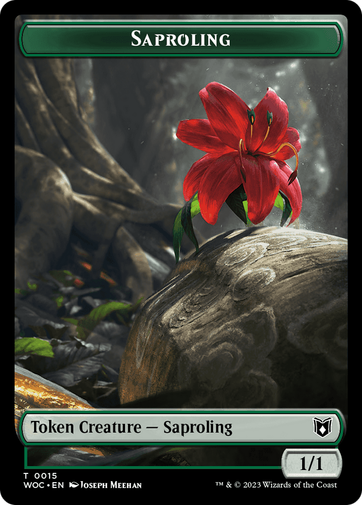 Faerie // Saproling Double-Sided Token [Wilds of Eldraine Commander Tokens] | Red Riot Games CA