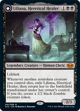 Liliana, Heretical Healer // Liliana, Defiant Necromancer [Commander Collection: Black] | Red Riot Games CA