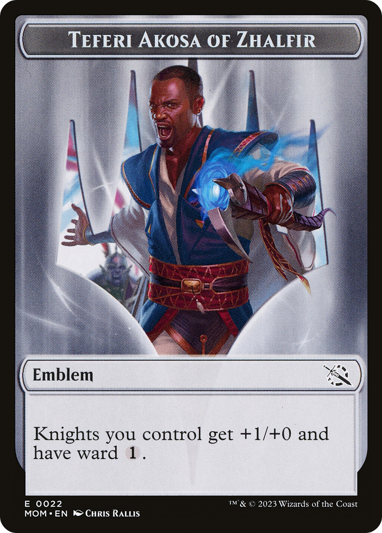 Treasure (20) // Teferi Akosa of Zhalfir Emblem Double-Sided Token [March of the Machine Tokens] | Red Riot Games CA