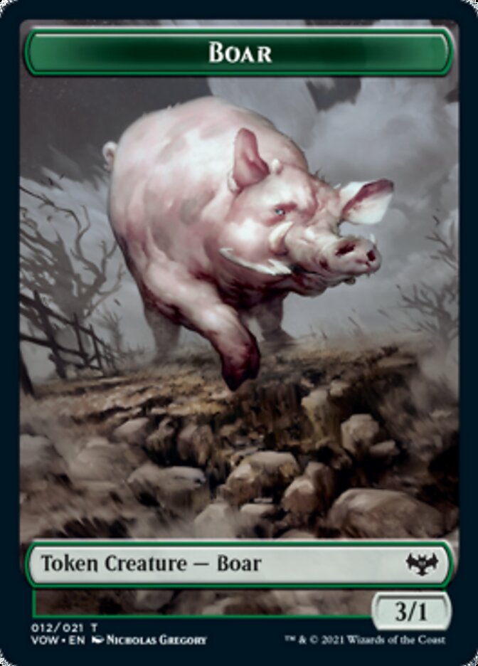 Wolf (011) // Boar Double-Sided Token [Innistrad: Crimson Vow Tokens] | Red Riot Games CA