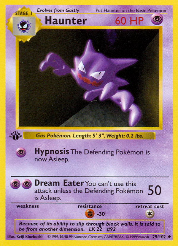 Haunter (29/102) (Shadowless) [Base Set 1st Edition] | Red Riot Games CA