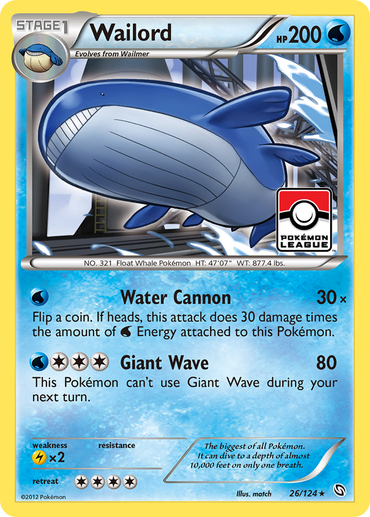 Wailord (26/124) [Black & White: Dragons Exalted] | Red Riot Games CA