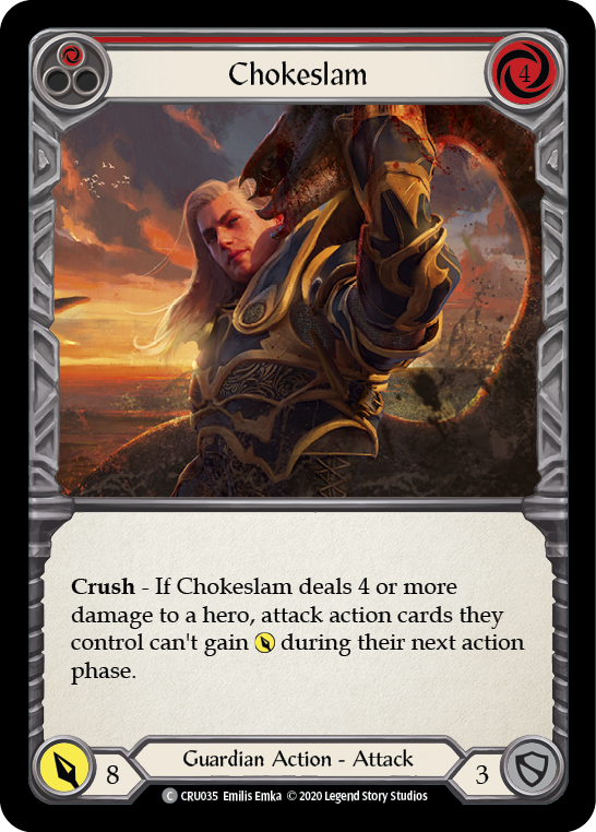 Chokeslam (Red) [CRU035] (Crucible of War)  1st Edition Rainbow Foil | Red Riot Games CA