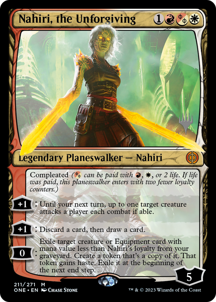 Nahiri, the Unforgiving (Promo Pack) [Phyrexia: All Will Be One Promos] | Red Riot Games CA