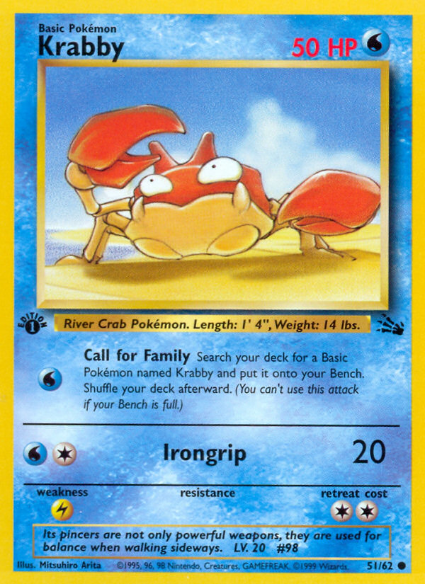 Krabby (51/62) [Fossil 1st Edition] | Red Riot Games CA