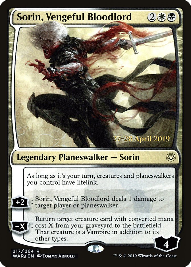 Sorin, Vengeful Bloodlord [War of the Spark Prerelease Promos] | Red Riot Games CA