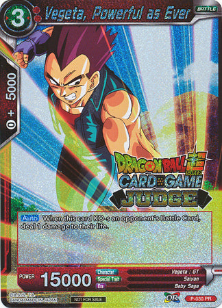 Vegeta, Powerful as Ever (P-030) [Judge Promotion Cards] | Red Riot Games CA