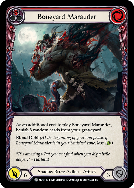 Boneyard Marauder (Red) [MON135-RF] (Monarch)  1st Edition Rainbow Foil