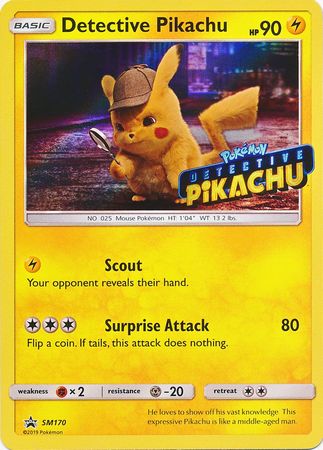 Detective Pikachu (SM170) (Detective Pikachu Stamped) [Sun & Moon: Black Star Promos] | Red Riot Games CA