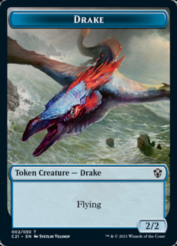 Drake // Elemental (002) Double-Sided Token [Commander 2021 Tokens] | Red Riot Games CA